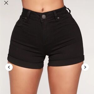 Fashion Nova High Waist Black Denim Shorts